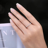 Moissanite Half Eternity Ring – 925 Sterling Silver Gold Plated for Women - Julie bags