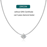 D VVS1 Moissanite Pendant Necklace – 925 Sterling Silver 18K White Gold Plated Dainty Necklace for Women - Julie bags