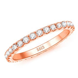 D Color Moissanite Eternity Ring – 925 Sterling Silver 18K White Gold Plated Wedding Band for Women - Julie bags
