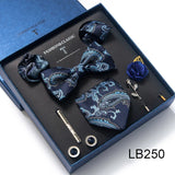 Silk Tie Set with Cufflinks & Pocket Square - Necktie Gift Box