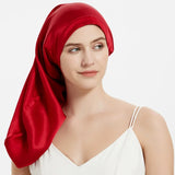 100% Mulberry Silk Bonnet for Sleeping – Long Adjustable Hair Cap