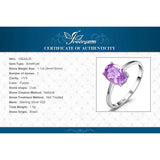 Oval Amethyst Gemstone Ring – 925 Sterling Silver Dainty Gold Plated Ring for Women