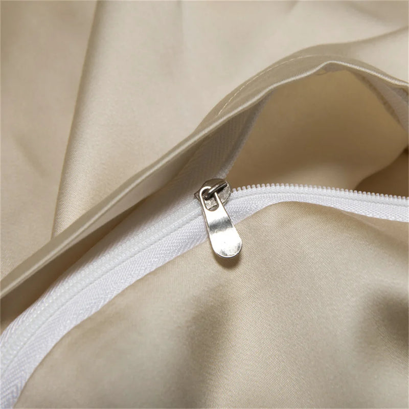 100% Silk Bedding Set - Luxury Solid Color Duvet Cover & Sheets