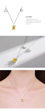 Scorpio Zodiac Charm Necklace – Rainbow Zirconia 925 Sterling Silver Birthstone Pendant for Women - Julie bags