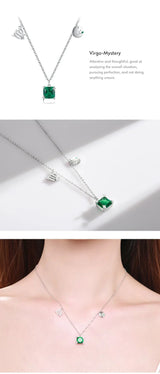 Scorpio Zodiac Charm Necklace – Rainbow Zirconia 925 Sterling Silver Birthstone Pendant for Women - Julie bags