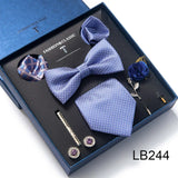Silk Tie Set with Cufflinks & Pocket Square - Necktie Gift Box