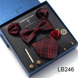 Silk Tie Set with Cufflinks & Pocket Square - Necktie Gift Box