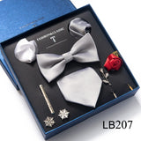 Silk Tie Set with Cufflinks & Pocket Square - Necktie Gift Box