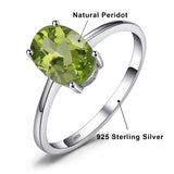 Oval Amethyst Gemstone Ring – 925 Sterling Silver Dainty Gold Plated Ring for Women