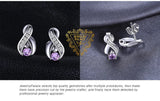 Infinity Amethyst Stud Earrings – 925 Sterling Silver Purple Gemstone Earrings for Women