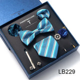 Silk Tie Set with Cufflinks & Pocket Square - Necktie Gift Box