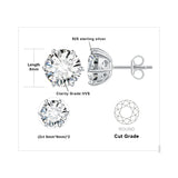 Moissanite Stud Earrings – D Color 925 Sterling Silver Classic Solitaire Earrings for Women