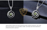 Peridot Circle Pendant Necklace – 925 Sterling Silver Double Halo Gemstone Necklace for Women - Julie bags