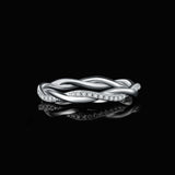 Infinity Love Moissanite Band Ring – 925 Sterling Silver Stackable Rope Design Ring for Women - Julie bags