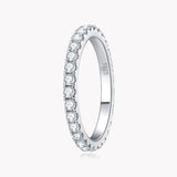 D Color Moissanite Eternity Ring – 925 Sterling Silver 18K White Gold Plated Wedding Band for Women - Julie bags