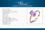 Oval Amethyst Gemstone Ring – 925 Sterling Silver Dainty Gold Plated Ring for Women