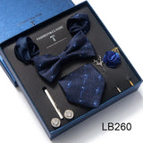 Silk Tie Set with Cufflinks & Pocket Square - Necktie Gift Box