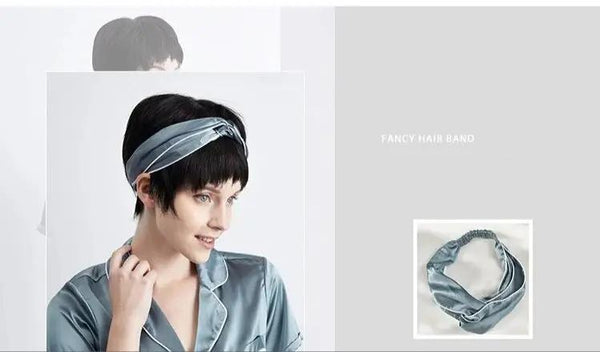 Harmony Duo: Mulberry Silk Headband Set in Pink and Blue