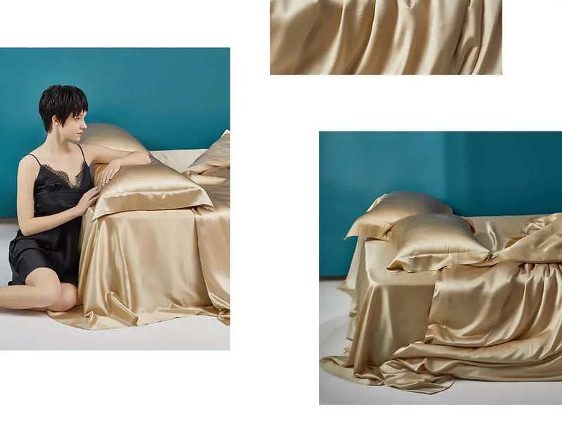 LuxeSilk Couture: Premium Mulberry Silk Bedding Set