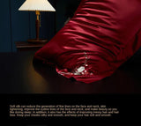 Red Rose Elegance: Pure Mulberry Silk Pillowcase with Floral Embroidery
