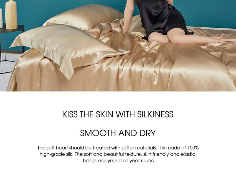 LuxeSilk Couture: Premium Mulberry Silk Bedding Set