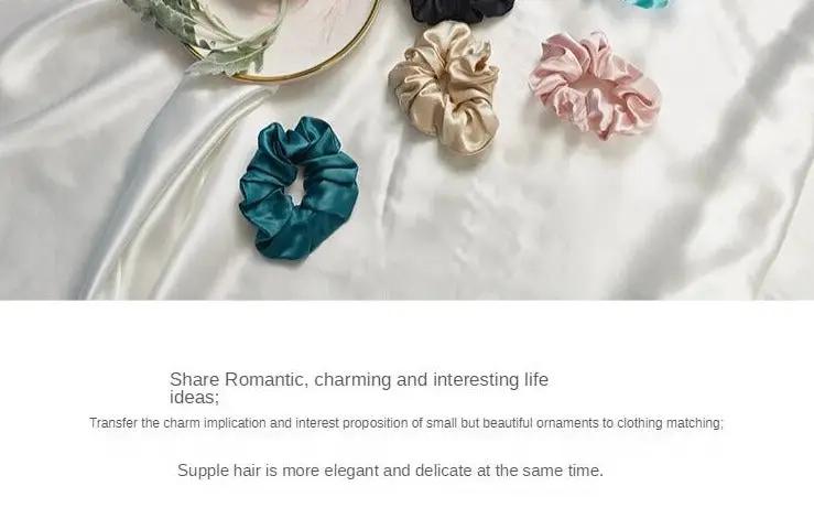 Pure Silk Hair Scrunchies: Luxurious Ponytail Holders (5 Pieces)